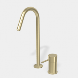 Смеситель для раковины, Fima Carlo Frattini, Spillo Up, цвет-брашированный шампань