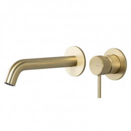 Смеситель для раковины, Splendy, Passion, настенный встраиваемый, цвет-золото матовое (брашированное)