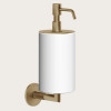 Дозатор для жидкого мыла, Gessi, Anello, шгв 75*128*243, цвет дозатора-Warm Bronze Br. PVD/белый