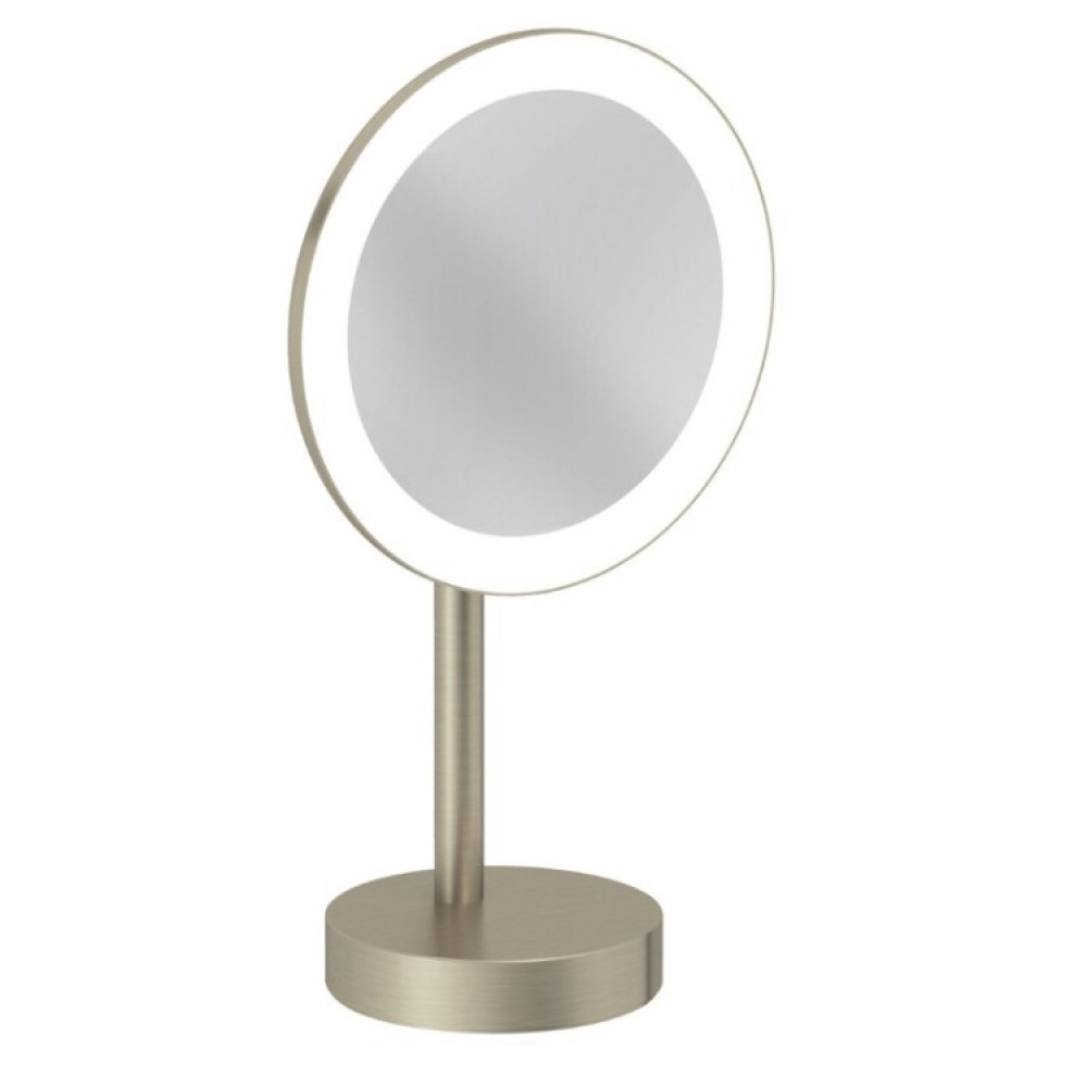 Косметическое зеркало, Kludi, VELA R, с подсветкой, цвет-никель брашированный