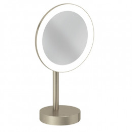 Косметическое зеркало, Kludi, VELA R, с подсветкой, цвет-никель брашированный