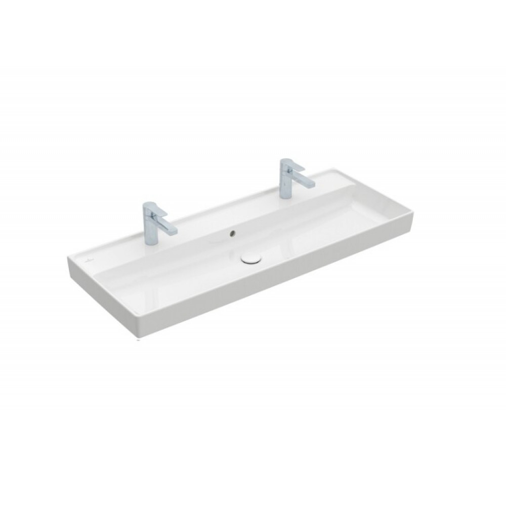Раковина, Villeroy&Boch, Collaro, шг 1200*470, отверстия для смесителя-2, CeramicPlus, цвет-альпийский белый