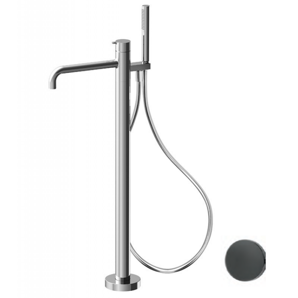 Смеситель для ванны и душа, Fima Carlo Frattini, Snap, цвет-хром черный брашированный