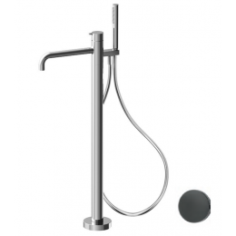 Смеситель для ванны и душа, Fima Carlo Frattini, Snap, цвет-хром черный брашированный