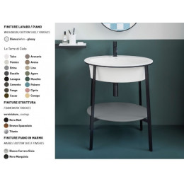 Раковина, CIELO, Catino Ovale, шгв 700*500*180, отверстия для смесителя-1, цвет-Polvere