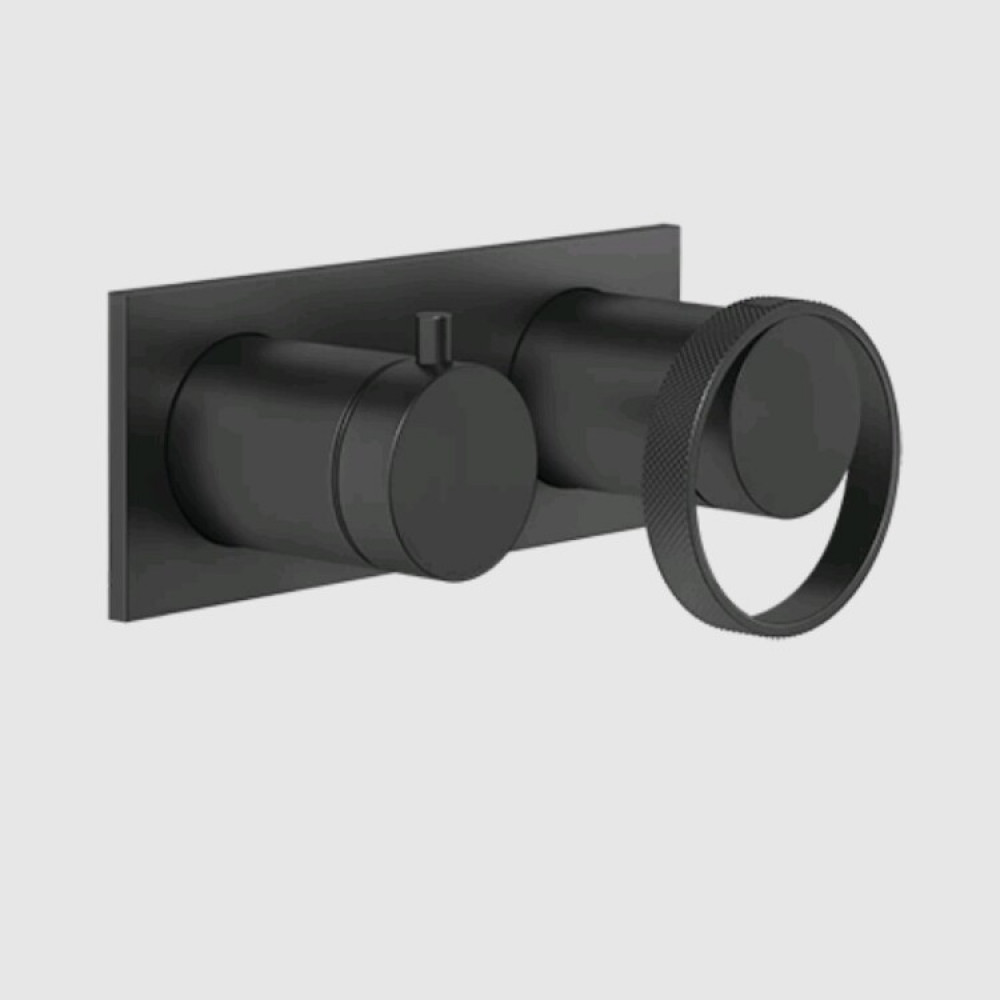 Смеситель для душа, Gessi, Anello, на 2 потребителя, цвет-черный матовый