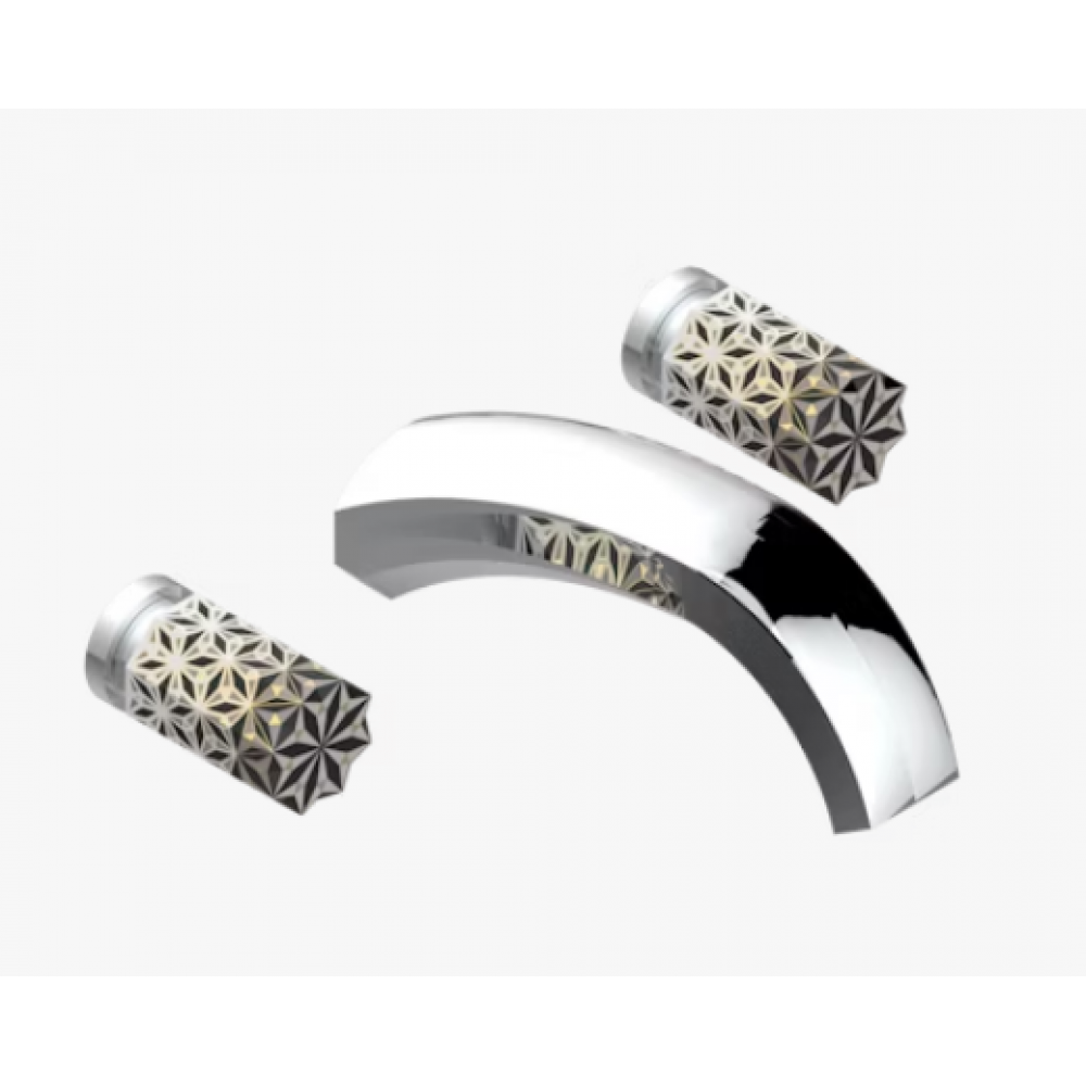 Смеситель для раковины, THG, Nihal black porcelain, цвет-хром