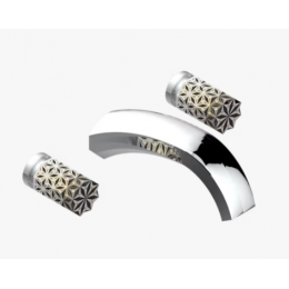 Смеситель для раковины, THG, Nihal black porcelain, цвет-хром