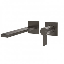 Смеситель для раковины, Gessi, Inverso Rigato, цвет-Black Metal Brushed PVD