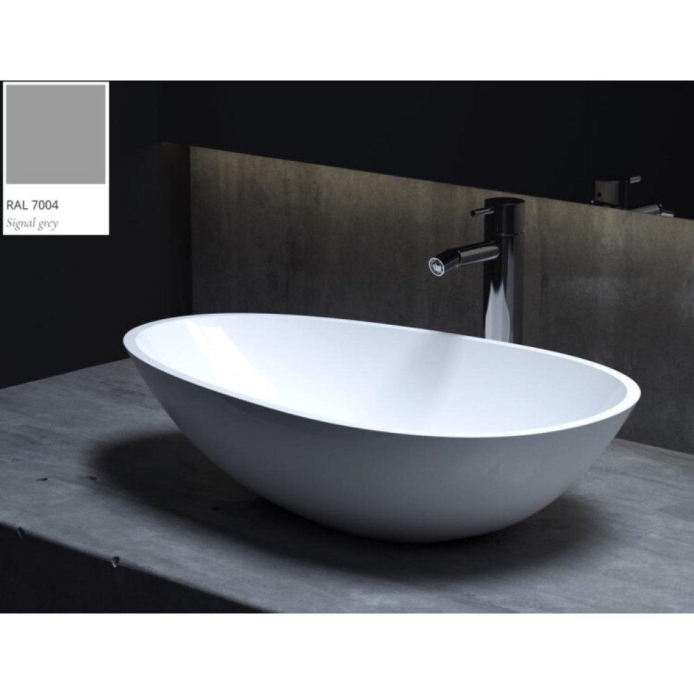 Раковина, Salini, Paola, шгв 580*345*140, отверстия для смесителя-отсутствуют, цвет внутри и снаружи-RAL7004 матовый