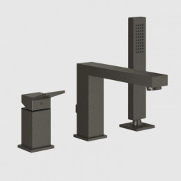 Смеситель для ванны и душа, Gessi, Rettangolo K, цвет-Black Metal Brushed PVD
