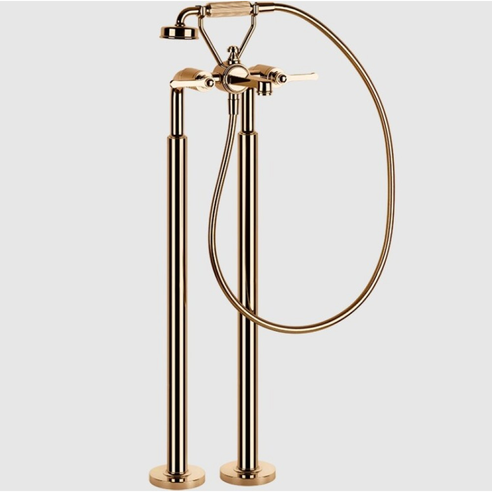 Смеситель для ванны и душа, Gessi, VENTI20, цвет-Warm Bronze PVD