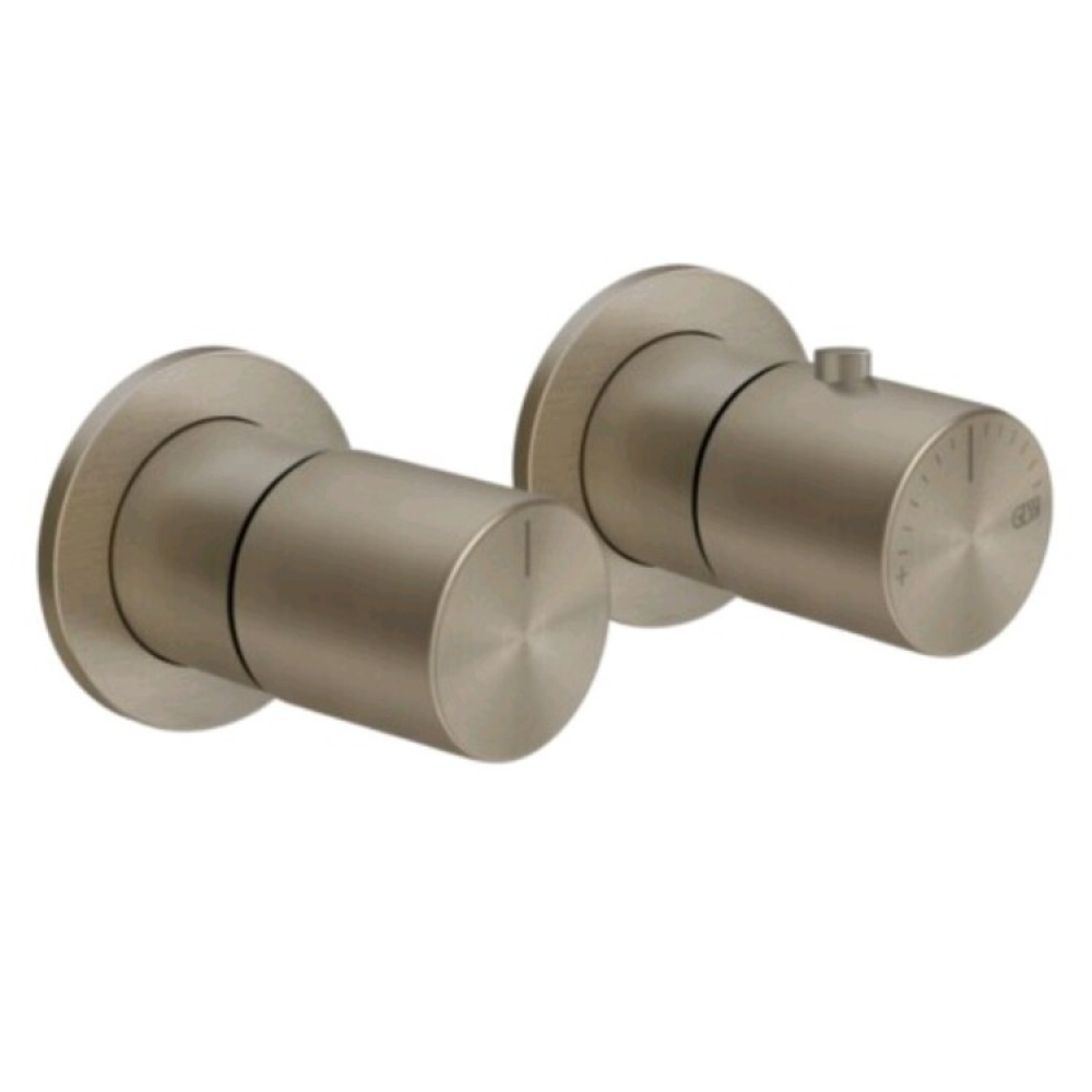 Смеситель для душа, Gessi, Habito Unito, на 2 потребителя, цвет-Finox Brushed Nickel