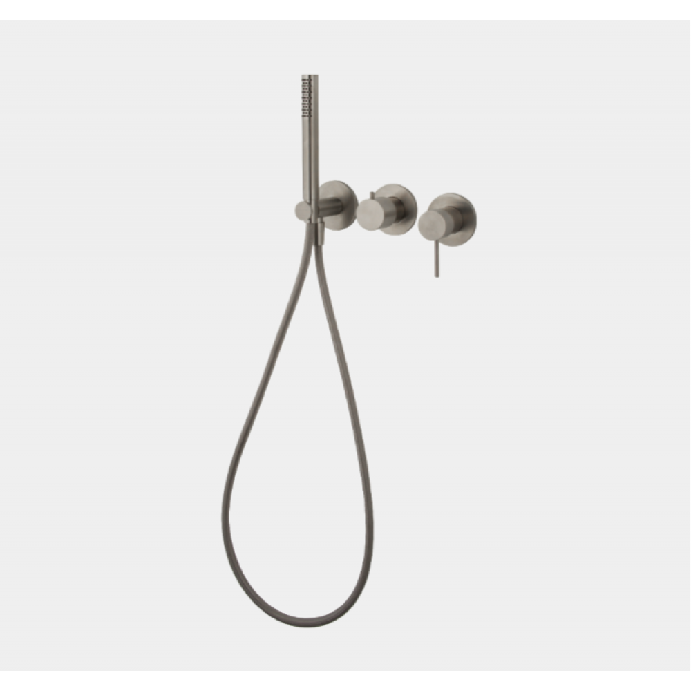 Смеситель для душа, Fima Carlo Frattini, Spillo Steel, на 2 потребителя, цвет-сталь