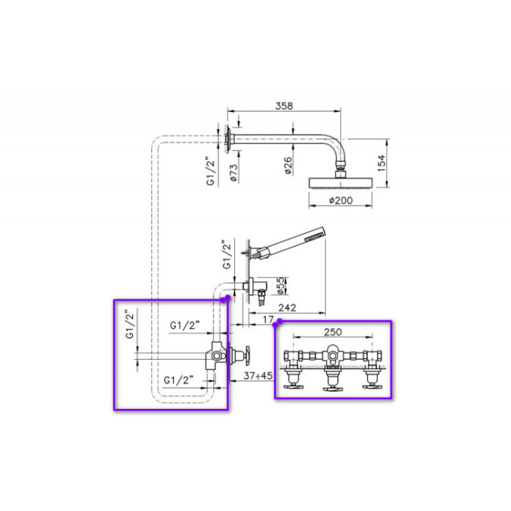 Внутренняя часть, Nicolazzi, назначение-смеситель для душа, не окрашен