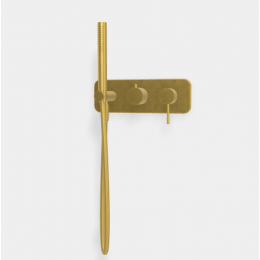 Смеситель для душа, Fima Carlo Frattini, Spillo Up, на 2 потребителя, цвет-брашированное золото