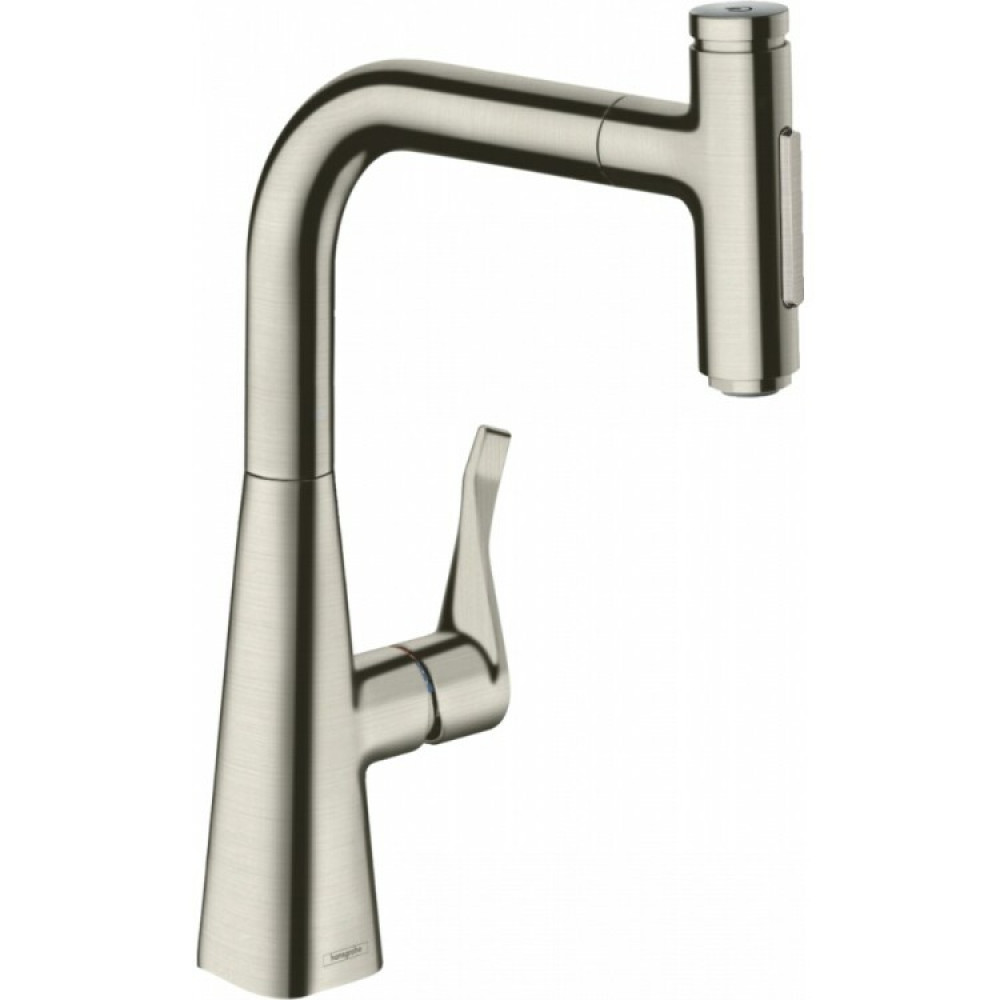 Смеситель для кухни, Hansgrohe, Metris Select M71, цвет-сталь