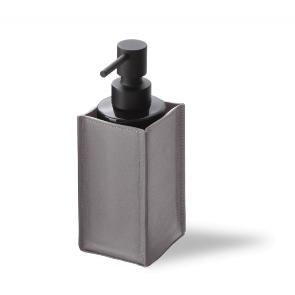 Дозатор для жидкого мыла, Decor Walther, Nappa, шгв 65*90*190, цвет-дымчато-серый/черный матовый