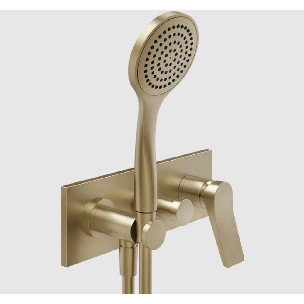 Смеситель для душа, Gessi, Rilievo, на 2 потребителя, цвет-Warm Bronze Brushed PVD