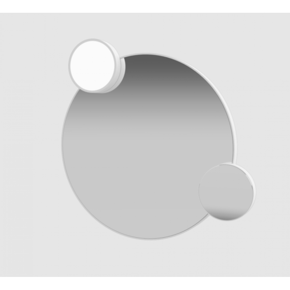 Зеркало, Alice, Lunaris, круглое, шгв 700*80*700, без подсветки, цвет рамы-белый матовый