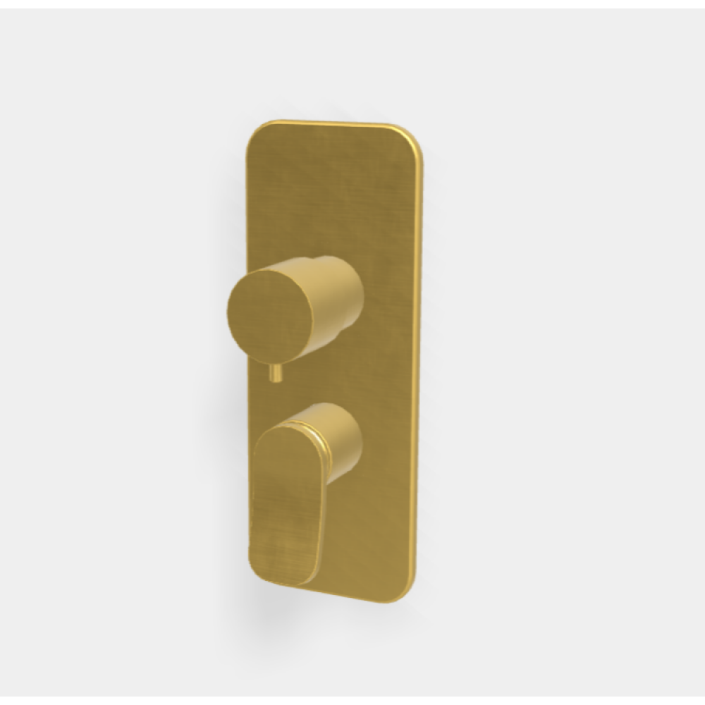 Смеситель для душа, Fima Carlo Frattini, Flo', на 2/3 потребителя, цвет-золото брашированное