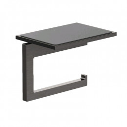 Бумагодержатель, Kludi, VELA C, без крышки, с полкой, шгв 139*97*109, цвет-сталь оружейная