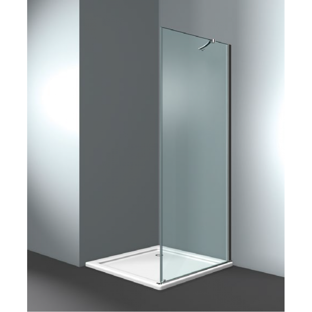 Боковая стенка, VismaraVetro, Sintesi, шв 790*1455, петли-справа, цвет фурнитуры-черный матовый, цвет стекла-прозрачный