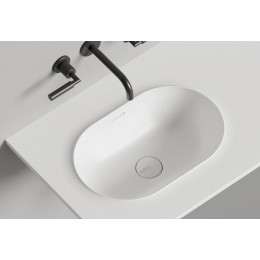 Столешница, Salini, Onda Edge Oval, шгв 1200*500*100, с интегрированной раковиной слева, цвет-белый