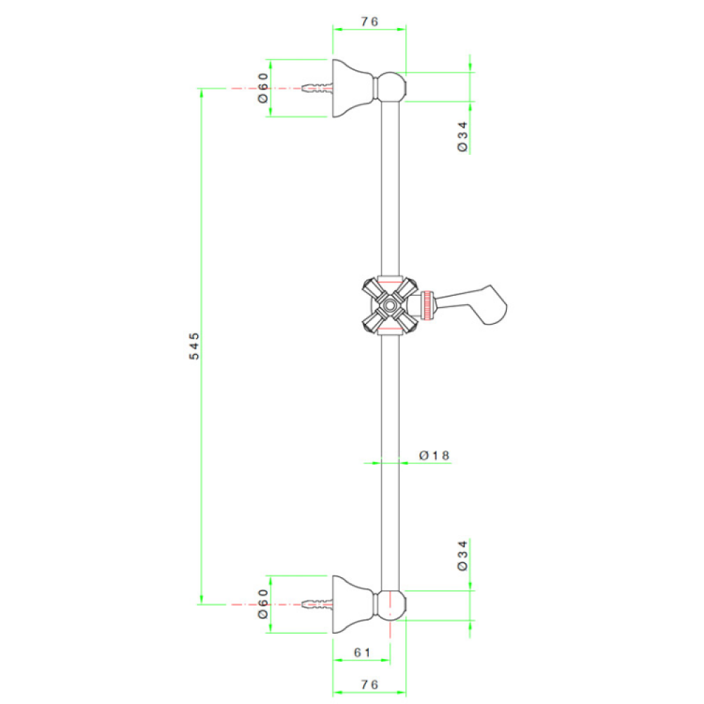 Штанга для душа, Nicolazzi, Nuova Brenta, 545, цвет-бронза