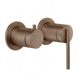 Смеситель для душа, Gessi, Ingranaggio, на 2 потребителя, цвет-Copper Brushed PVD