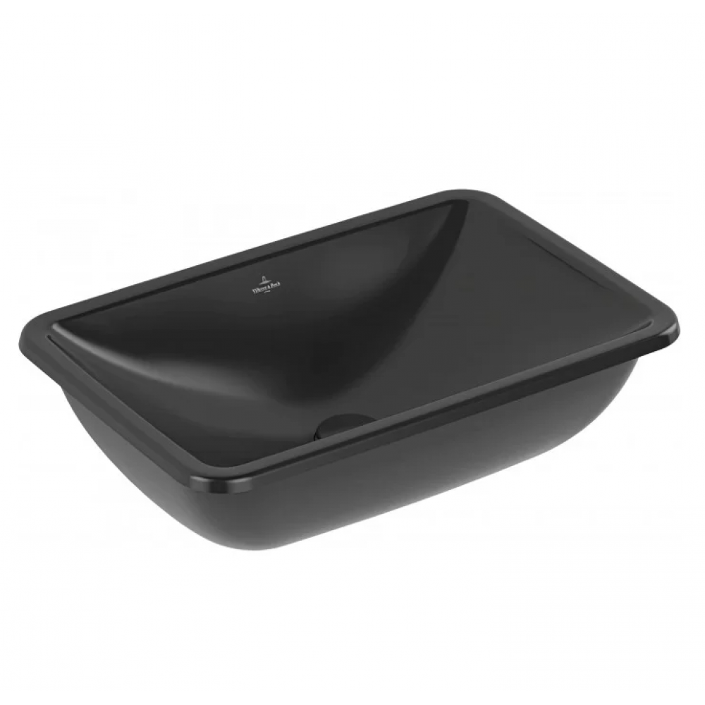 Раковина, Villeroy&Boch, Loop&Friends, шгв 540*340*190, отверстия для смесителя-отсутствуют, CeramicPlus, цвет-Pure Black