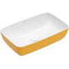 Раковина, Villeroy&Boch, Artis, шгв 580*385*130, отверстия для смесителя-отсутствуют, цвет снаружи/внутри-Indian Summer/белый