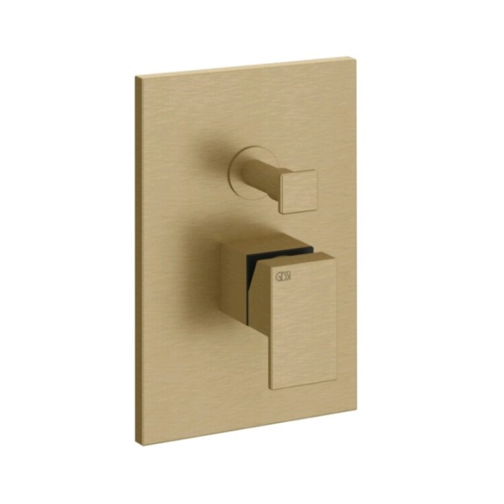 Смеситель для душа, Gessi, Rettangolo, на 2 потребителя, цвет-Warm Bronze Brushed PVD