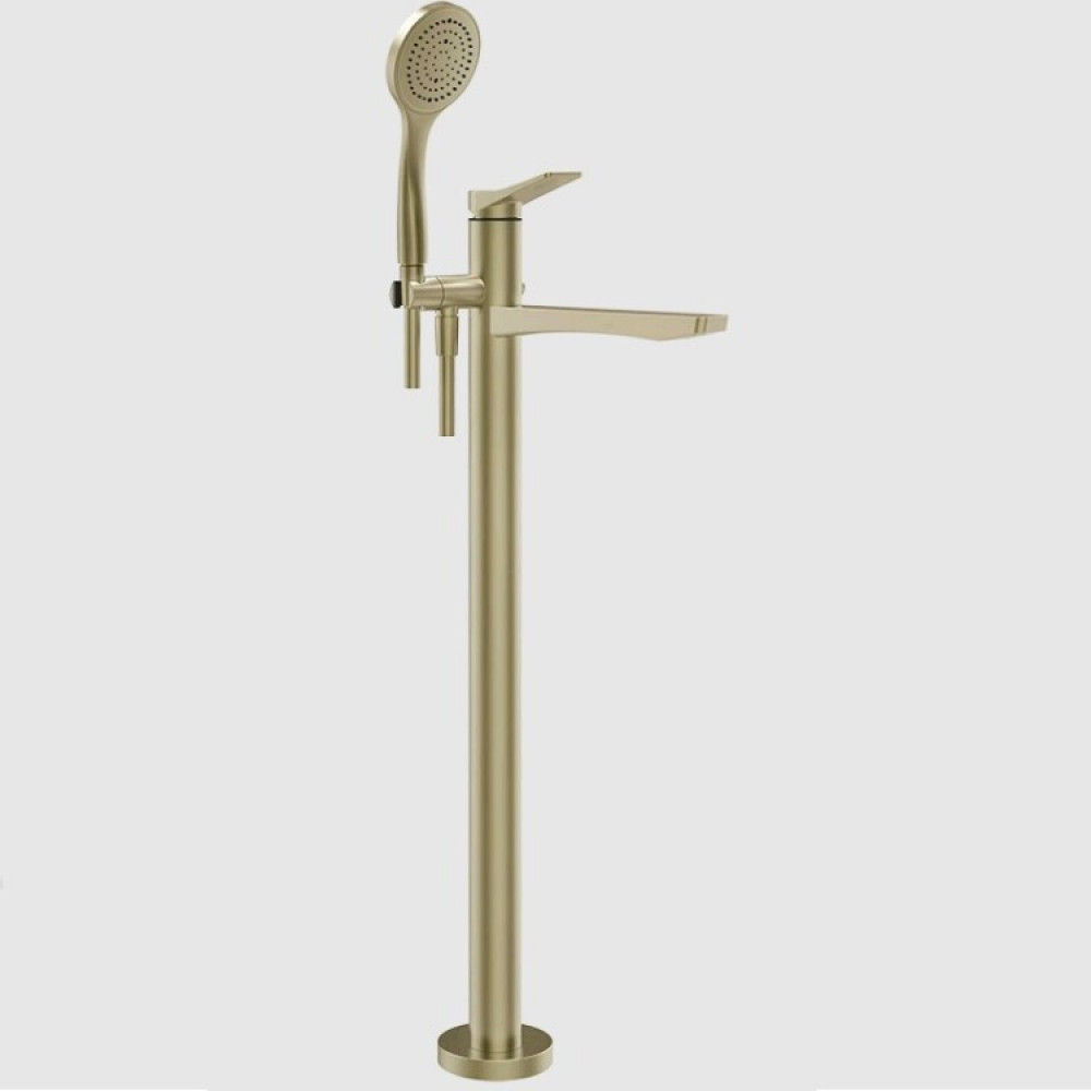 Смеситель для ванны и душа, Gessi, Rilievo, цвет-Brushed Brass PVD