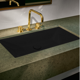 Раковина, Bette, BetteLoft, шгв 740*386*100, отверстия для смесителя-отсутствуют, цвет-Ebony matt