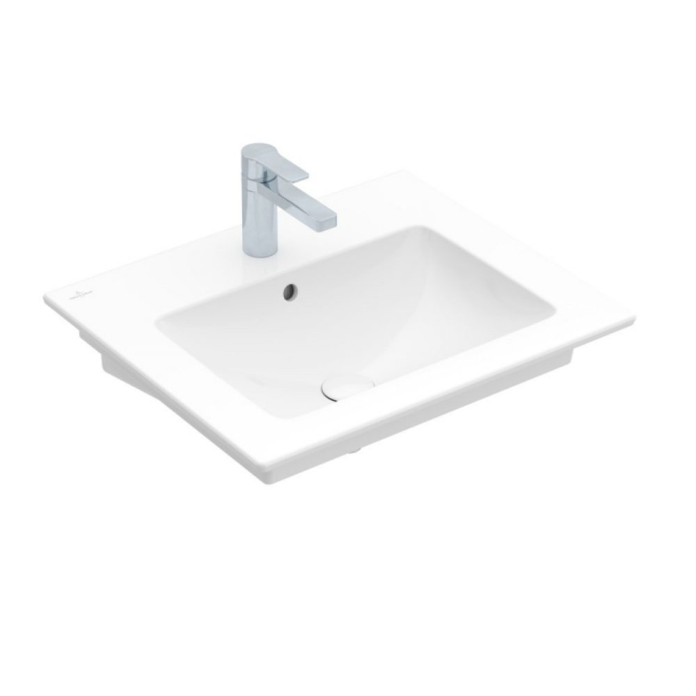 Раковина, Villeroy&Boch, Venticello, шгв 600*500*120, отверстия для смесителя-1 сквозное, 2 промаркированных, цвет-альпийский белый