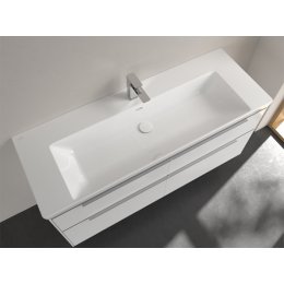 Раковина, Villeroy&Boch, Subway 3.0, шгв 1300*475*120, отверстия для смесителя-1 сквозное, 2 промаркированных, цвет-альпийский белый