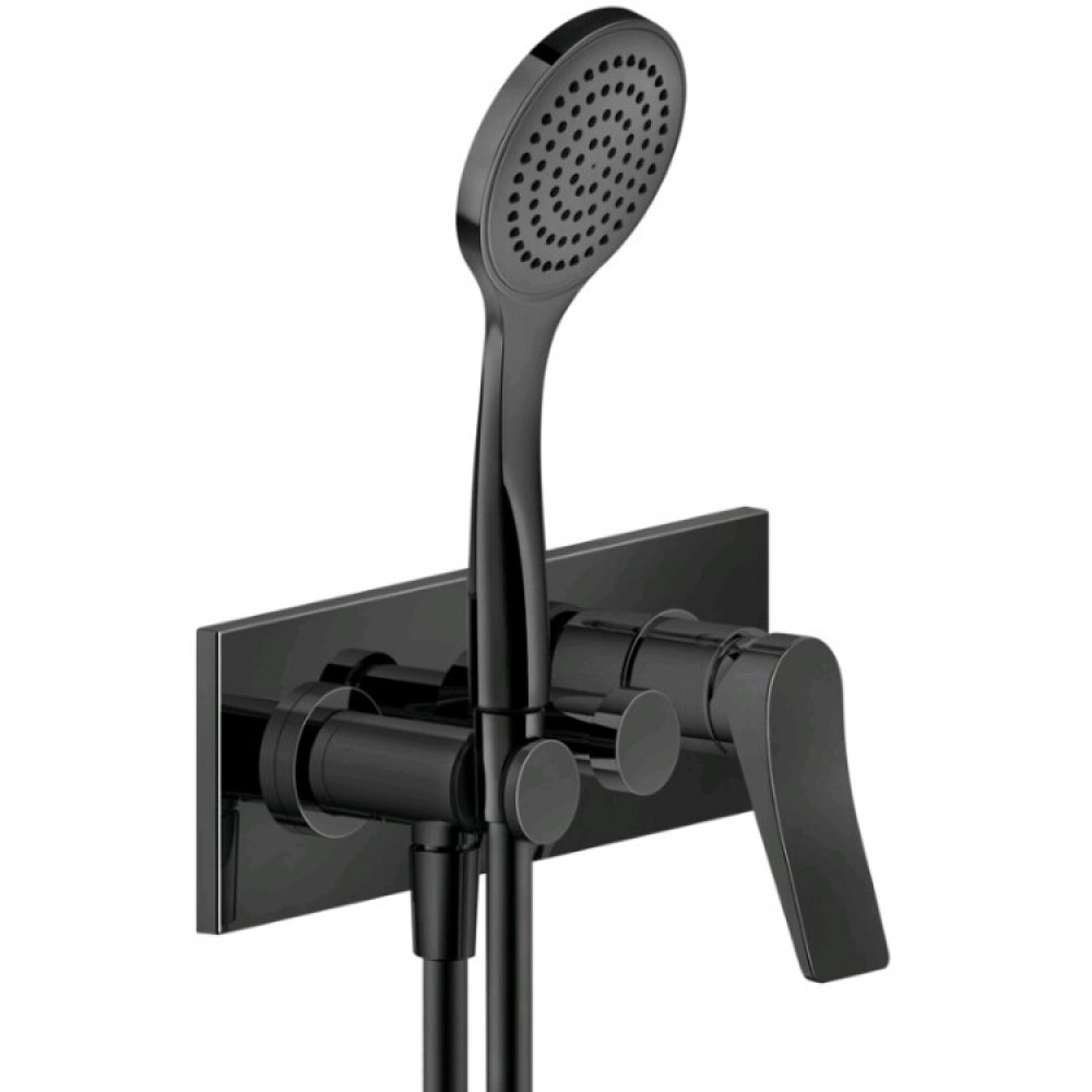 Смеситель для душа, Gessi, Rilievo, на 2 потребителя, цвет-Black Metal PVD