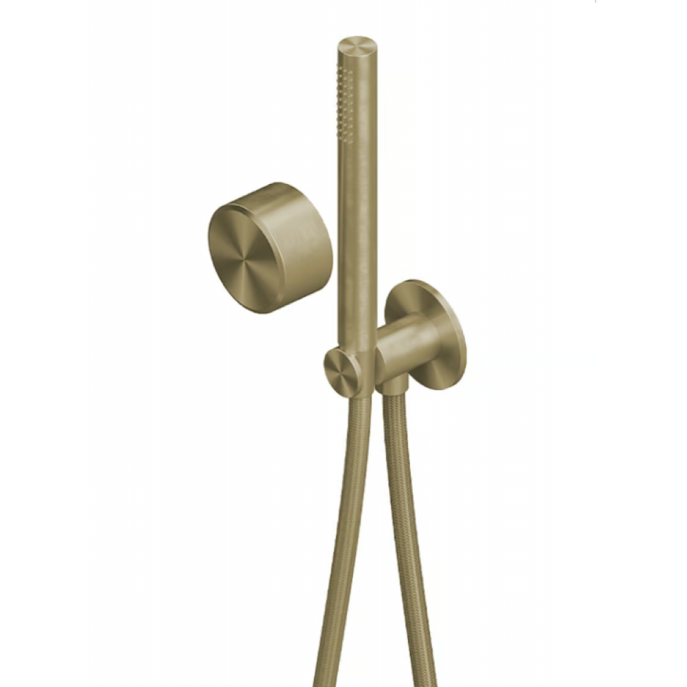 Смеситель для душа, Quadro design, Stereo, на 1 потребитель, цвет-золото светлое (Light Gold)