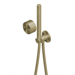 Смеситель для душа, Quadro design, Stereo, на 1 потребитель, цвет-золото светлое (Light Gold)