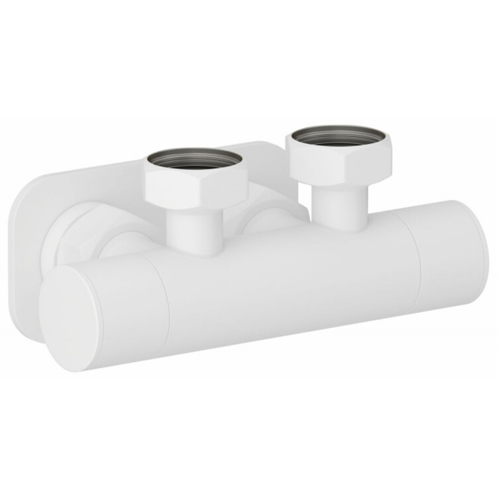 Вентиль, Сунержа, EU50, 2 х НГ G 3/4" / 2 х НГ G 3/4", угловой, скрытый, цвет-белый матовый