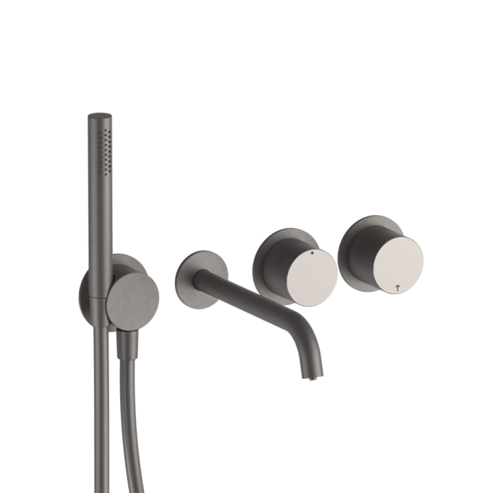 Смеситель для ванны и душа, Fantini, AC/Eclipse, цвет-оружейный металл матовый PVD (Gun Metal Matt PVD)