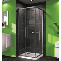 Душевое ограждение, Huppe, X0, шгв 1000*1000*1900, петли-слева и справа, серебро глянцевое, цвет стекла-прозрачный