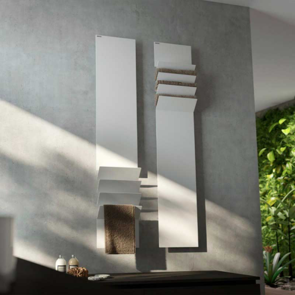 Полотенцесушитель, Antrax, Flaps B, шгв 350*145*1210, со штекером schuko, нижнее по центру, цвет-белый матовый