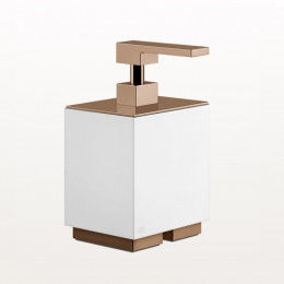 Дозатор для жидкого мыла, Gessi, Rettangolo, шгв 105*118*193, цвет дозатора-Copper PVD/белый