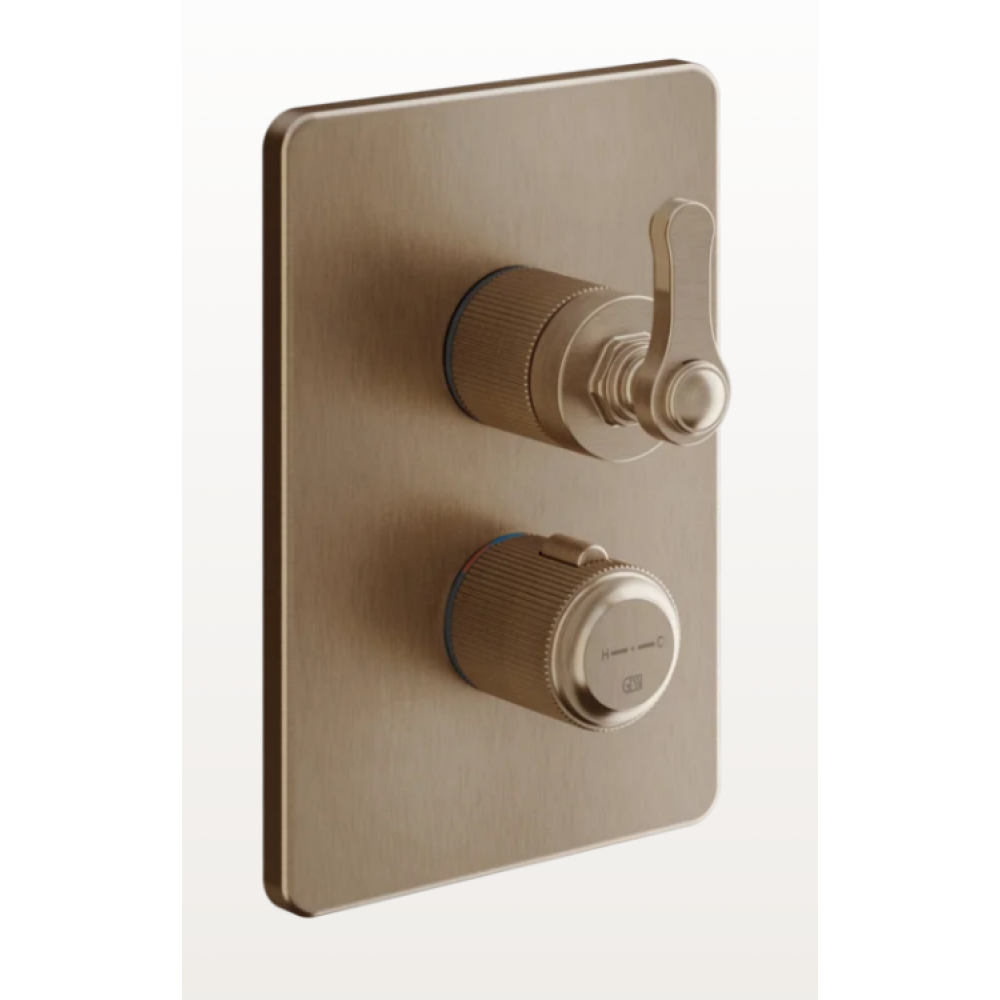 Смеситель для душа, Gessi, VENTI20, на 3 потребителя, цвет-Copper Brushed PVD