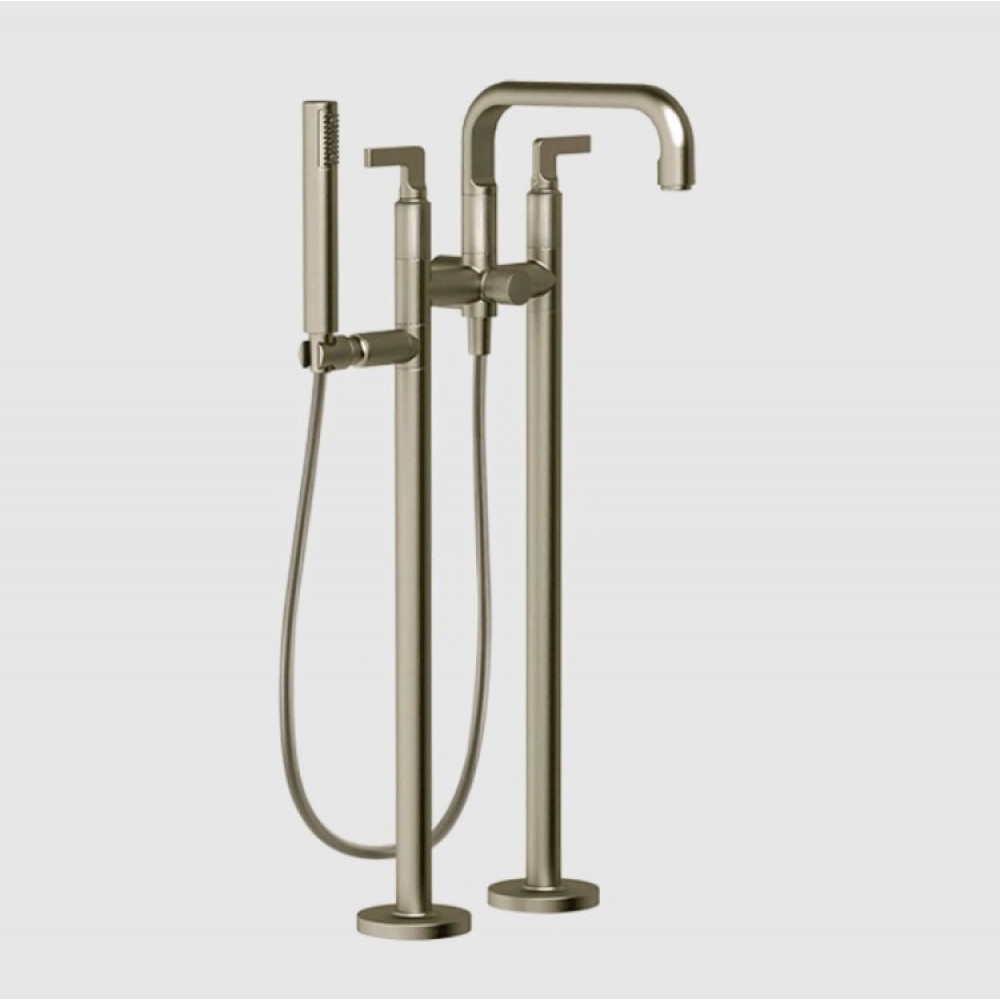 Смеситель для ванны и душа, Gessi, Inciso, цвет-Finox Brushed Nickel