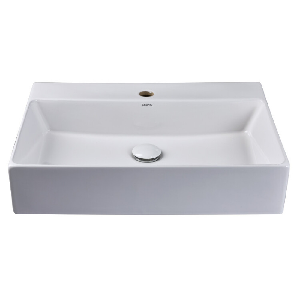 Раковина, Splendy, Memory, шгв 600*450*130, отверстия для смесителя-1, цвет-белый