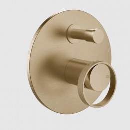 Смеситель для душа, Gessi, Anello, на 2 потребителя, цвет-Warm Bronze Brushed PVD