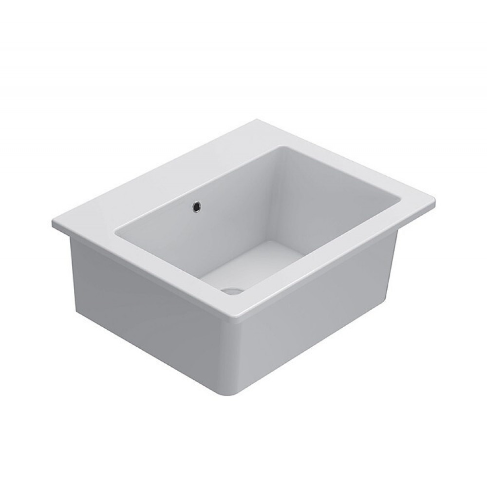 Раковина, Globo, FORTY3, шгв 600*500*250, отверстия для смесителя-отсутствуют, цвет-белый